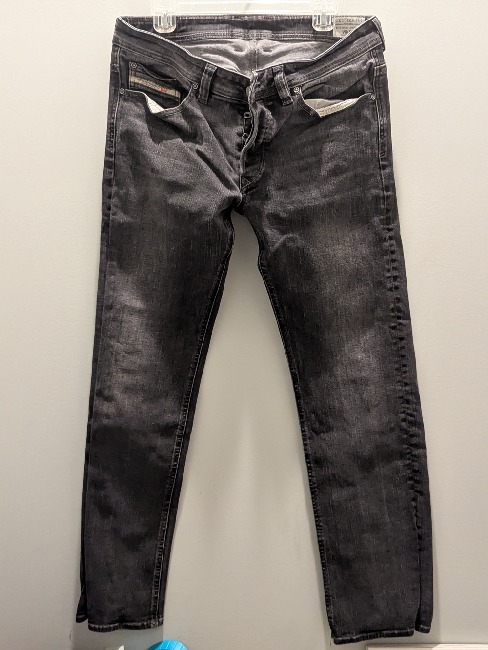 Diesel Viker 0RUS3 Stretch Jeans Men's W33 L32 Black Regular Straight